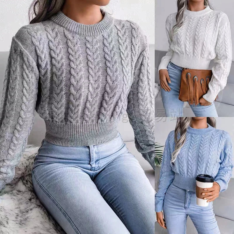 Blusa Sueter Tricot Manga Longa Fabi