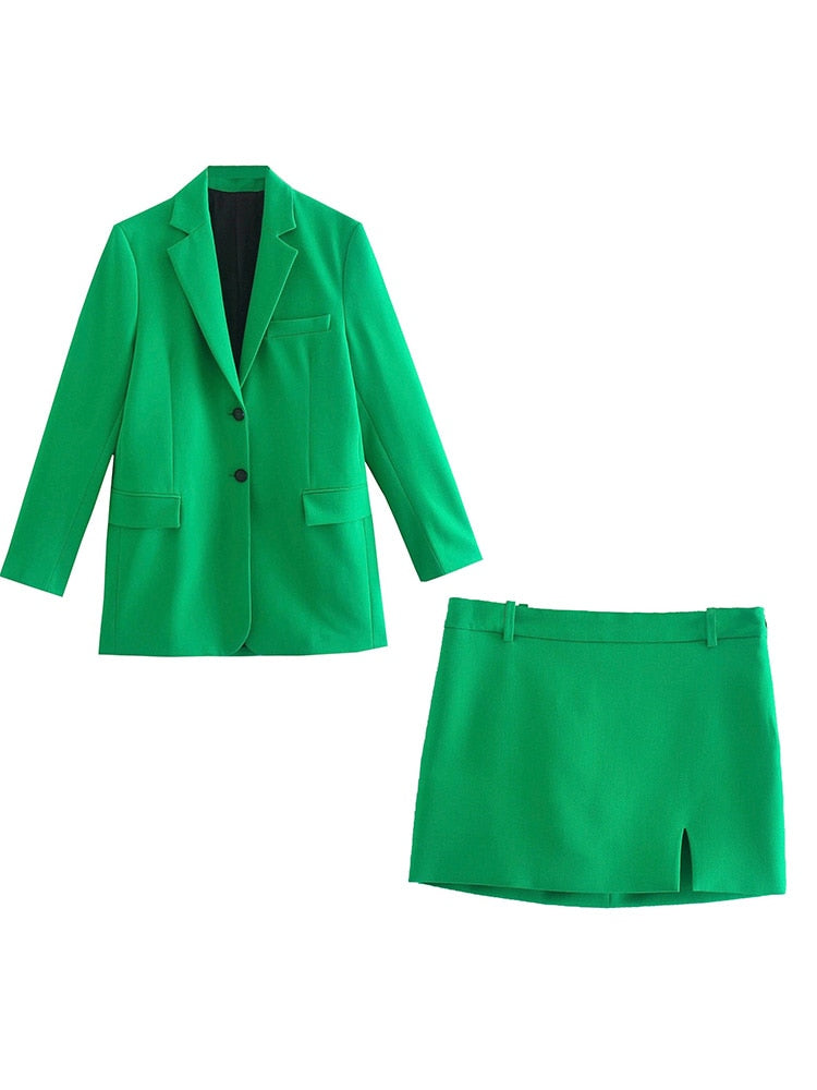 Conjunto Lua Blazer Alongado e Saia